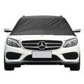 Universal car snow guard sunshade 210x125cm Oxford cloth black silver with magnet earmuffs hook