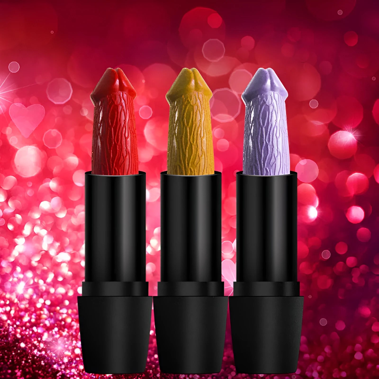 Beauty Creative Styling Mushroom Head Matte Lipstick in Rose Red shade with black tube