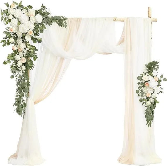 Oxford cloth wedding arch flower decorations in mixed colours with large and small flower horns and yarn