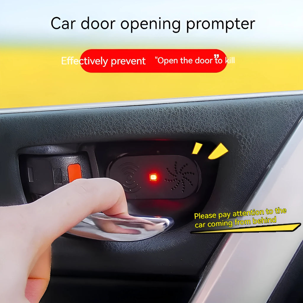 Black ABS plastic car door reminder with infrared sensor for vehicle safety alerts