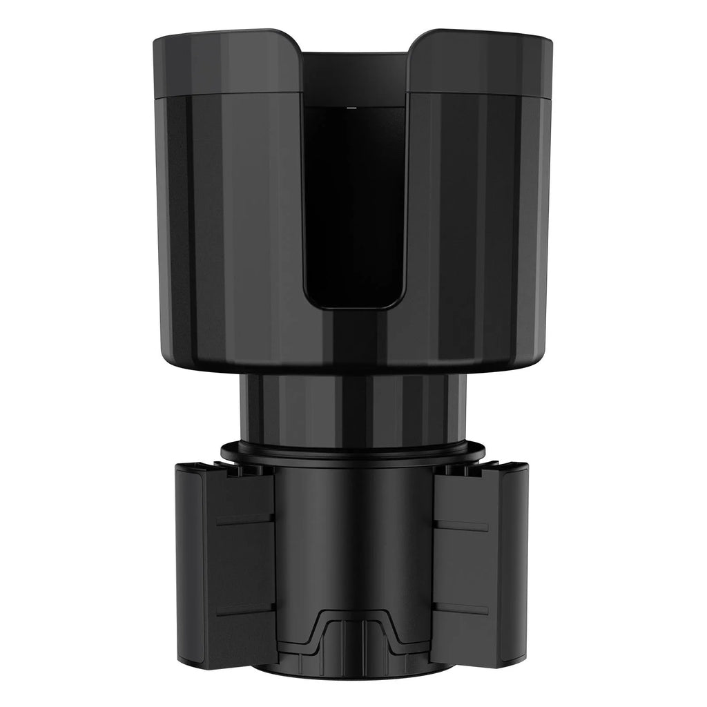 Matte black adjustable car cup holder expander for large bottles and fast food cups