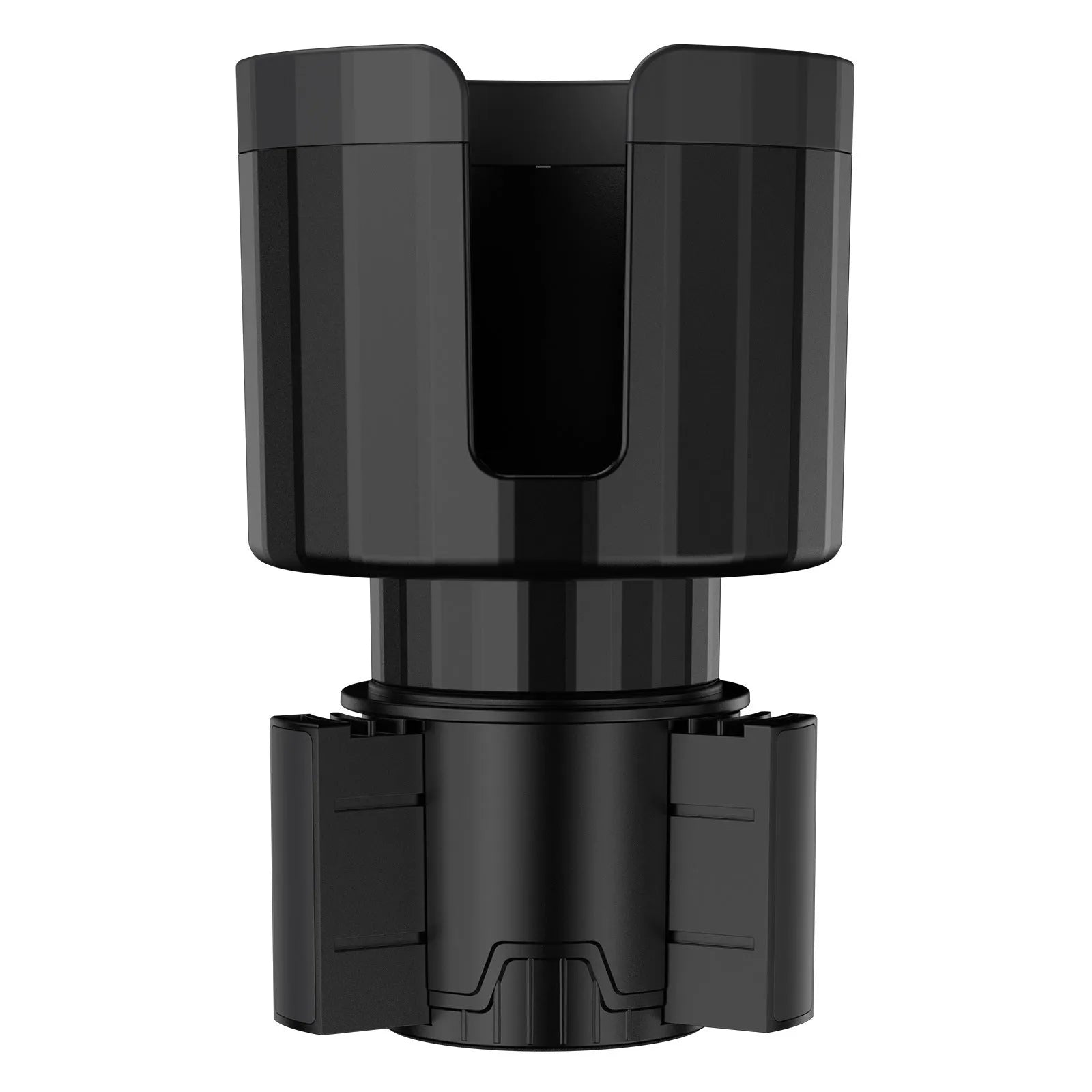 Matte black adjustable car cup holder expander for large bottles and fast food cups
