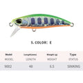 Japanese Submerged Mino soft plastic fishing lure, 48mm length, shown in one of fourteen available colours.