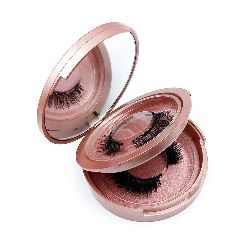 Three pairs of black quantum magnetic false eyelashes with ice silk hand-leg hair and a quantum eyelash curler.