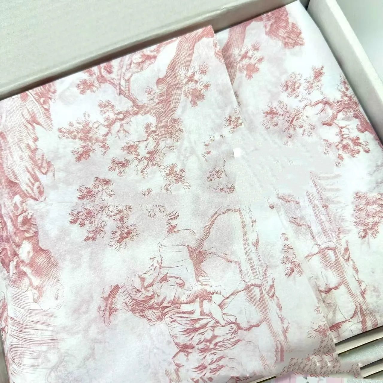 French romance decorative tissue paper in pink purple and green purple colours, 50x70cm retro style sheets