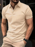 Men's solid colour casual short sleeve button shirt in slim fit, shown in multiple colour options.