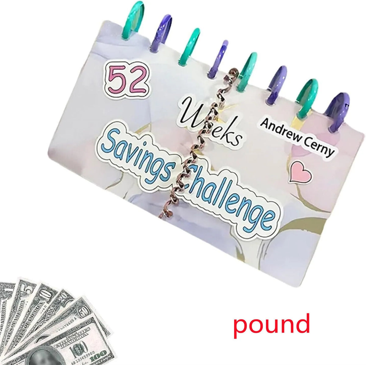 A5 reusable loose-leaf binder album set in plastic, 248 x 185mm, for cards, coupons and notes