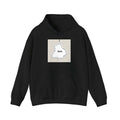 Black loose fit hoodie with drop-shoulder sleeves and front pocket detail