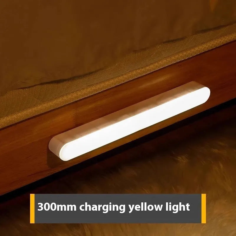Ultra-thin geometric human body sensor rechargeable night lamp with warm light and USB charging cable