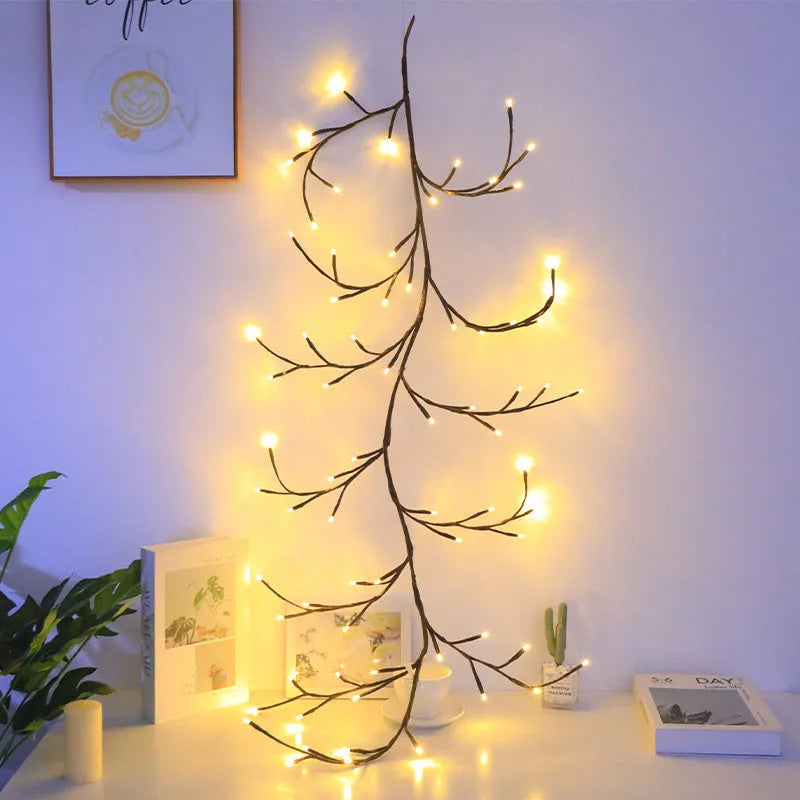 Flexible LED rattan butterfly tree vine lamp with USB cable and colourised lighting effects