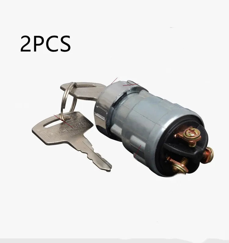 Copper vehicle ignition lock with key for trucks and forklifts