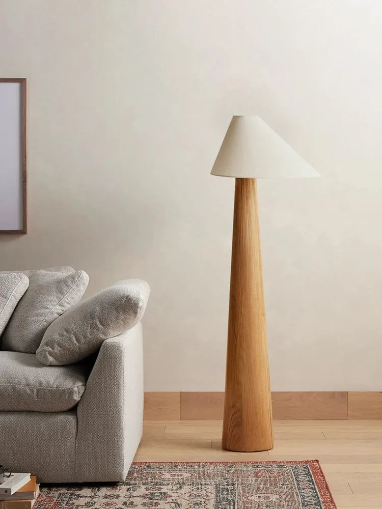 Japanese-style fabric table lamp with wooden base 38x45cm for living room 220V US plug