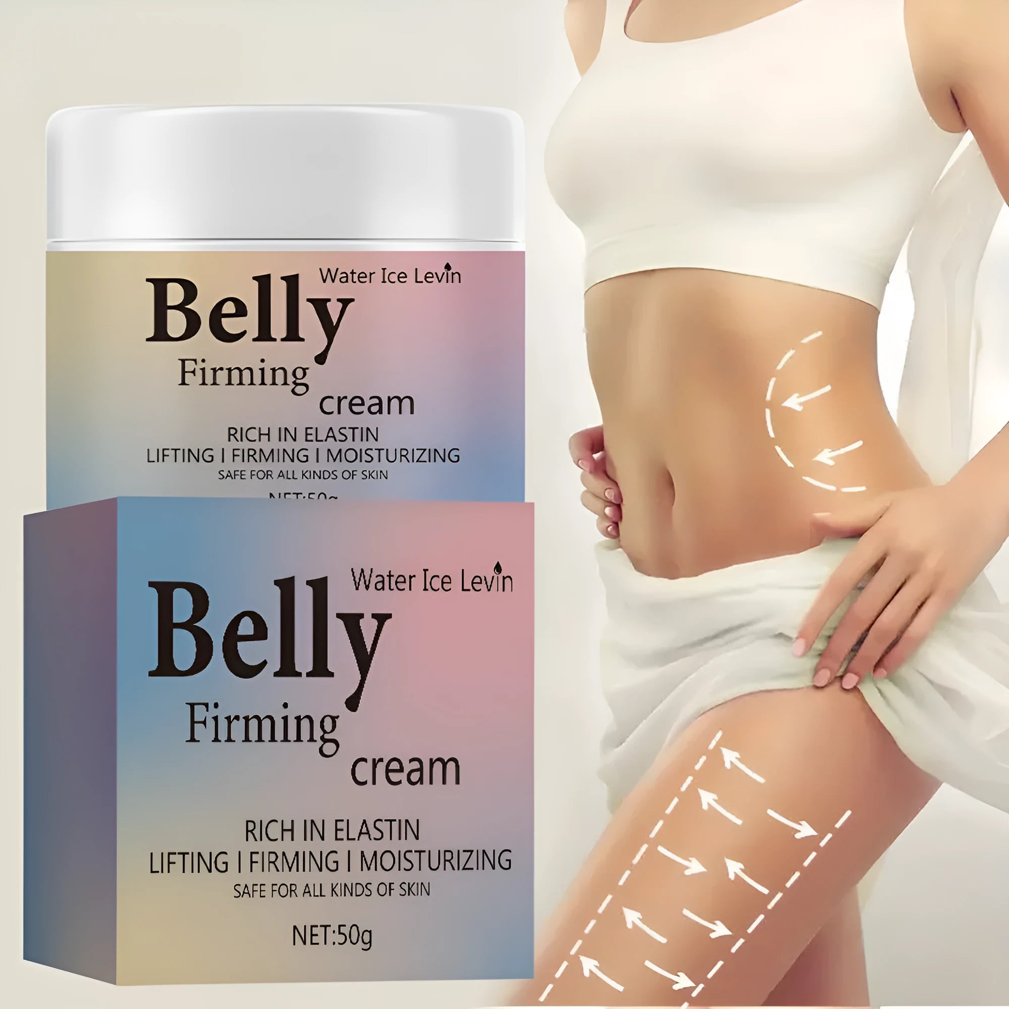50g moisturising abdominal massage cream in colour box for universal skin