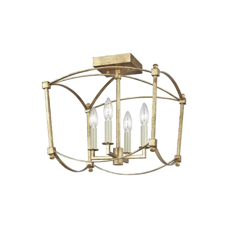 Four-head villa high stair droplight ceiling lamp in iron construction