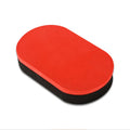 Table tennis racket cleaner kit with sponge mop, rubber cleaning agent bottle and protective film on table