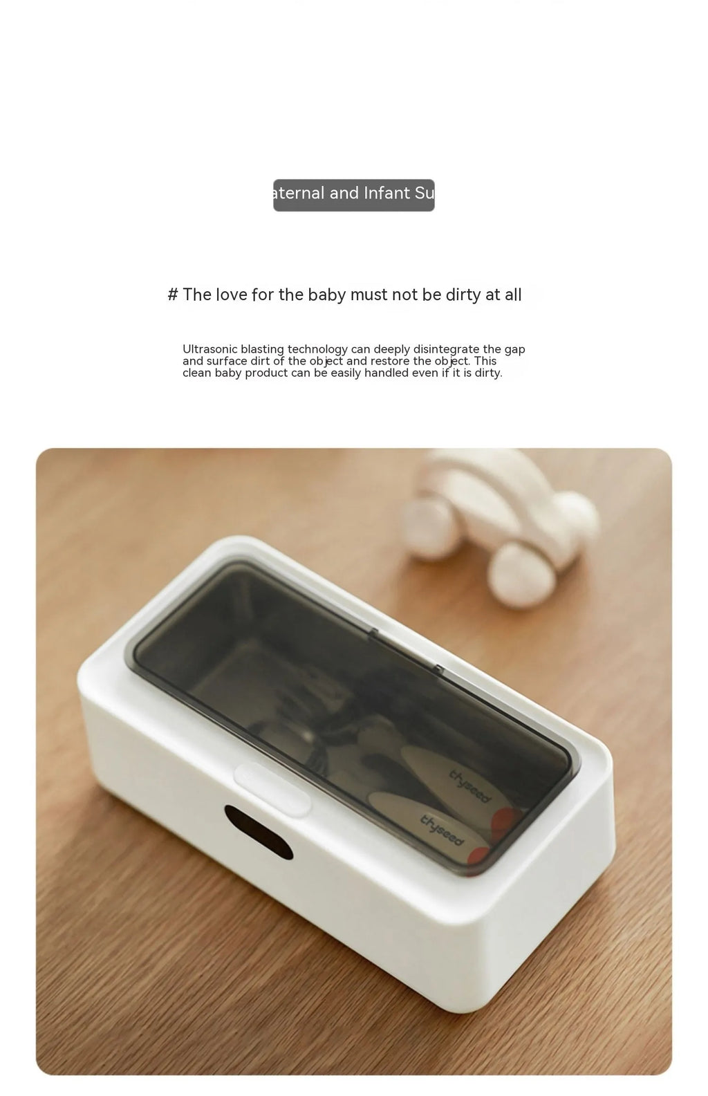 OLK-UC01 ultrasonic cleaning machine in ceramic white for glasses, contact lenses and jewellery, 500-700mL capacity