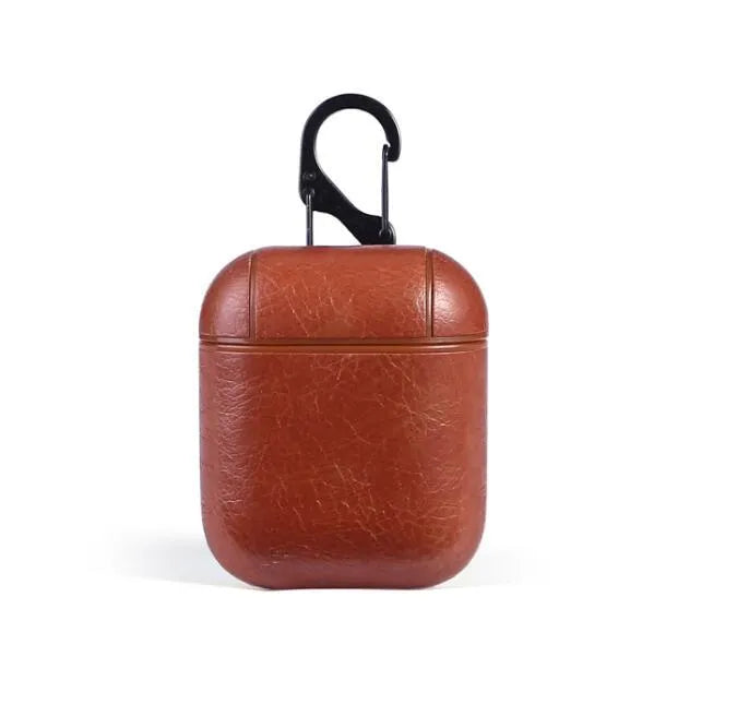 Genuine leather case for Apple AirPods charging case in black, brown, light brown and red colours