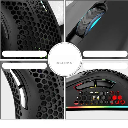 Hollow out wireless gaming mouse body with luminous light in black cyan or white color with USB receiver