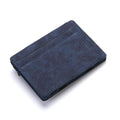 PU leather magic flip wallet in a solid colour with sewing lines, showing card holder and zippered coin purse.