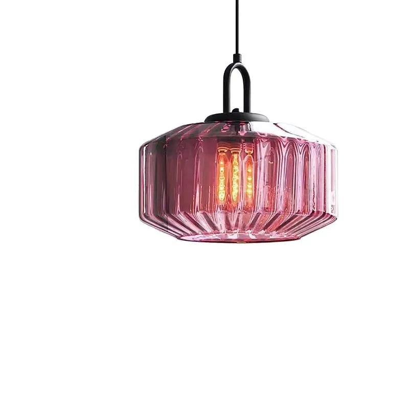 High grade stained glass chandelier with 4W warm light in amber colour, modern simplicity design