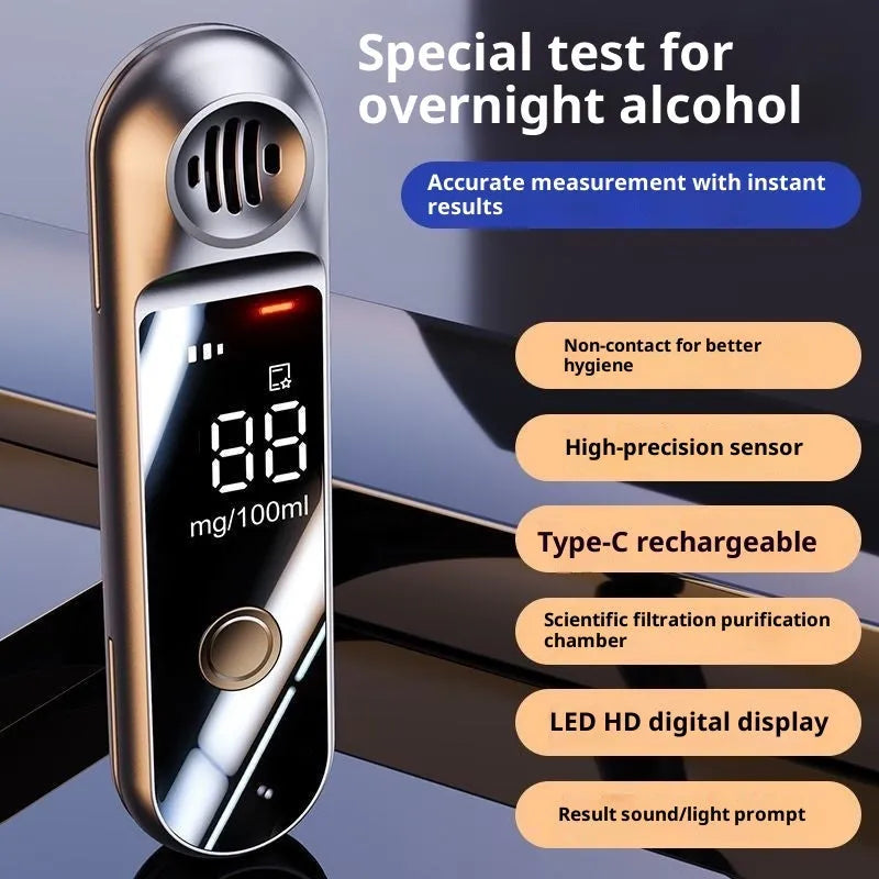 Small Wine 1100 alcohol breath tester with voice function and Type-C charging port