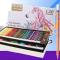 120 colour coloured pencils set in rosewood shell, full colour spectrum, arranged in cardboard box
