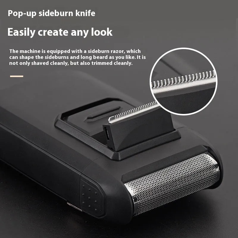 Reciprocating electric shaver with pop-up sideburn trimmer, LED display, fully washable, colour Reciprocating 607