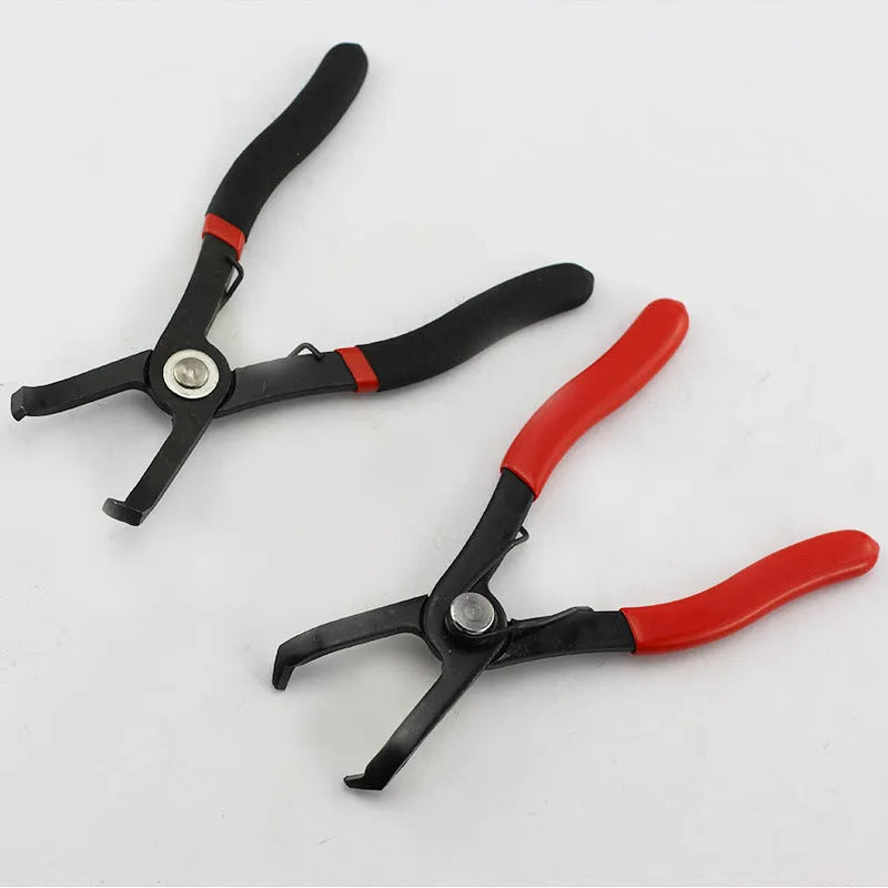 Red interior round nail removal pliers for door panel and wire buckle extraction