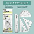 Youpai transparent acrylic drawing ruler set with square protractor geometry tools