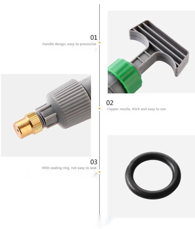 Bottle watering sprayer nozzle with tube for converting beverage bottles to garden watering cans