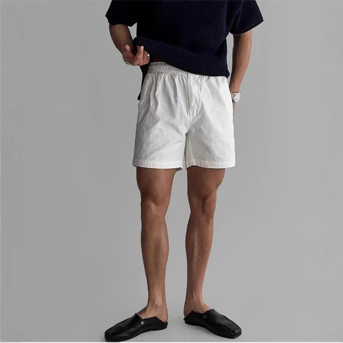 Cotton loose fit sports shorts in black, white and khaki colours for summer wear