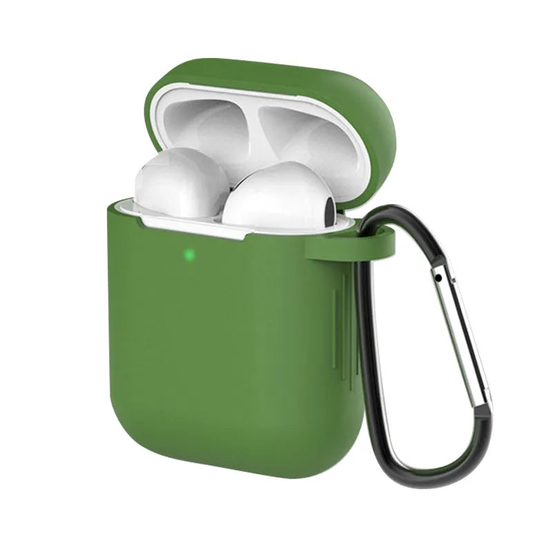 Silicone clamshell protective case for Apple AirPods 1 and 2 in various colours