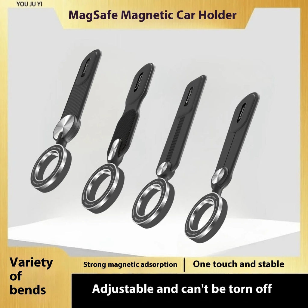 Car magnetic phone holder with folding design in RT025 Classic Edition mounted on vehicle air vent