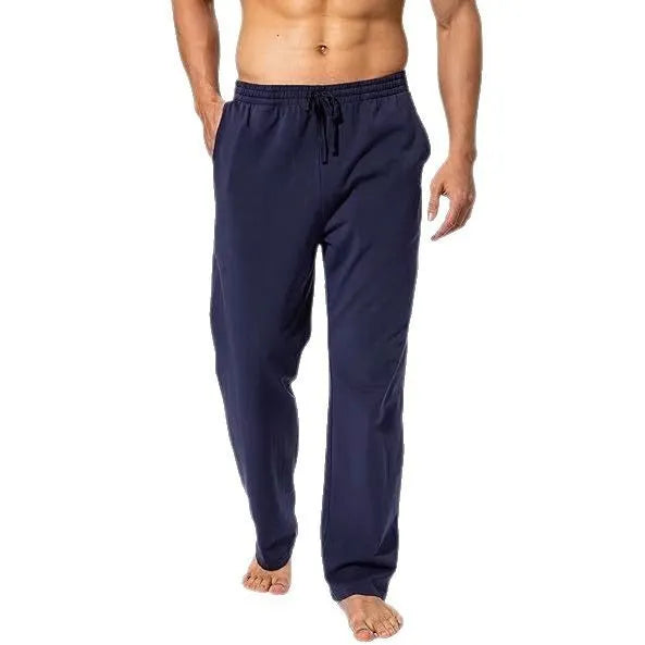 Men's loose fit casual trousers in dark grey quick-dry polyester fabric