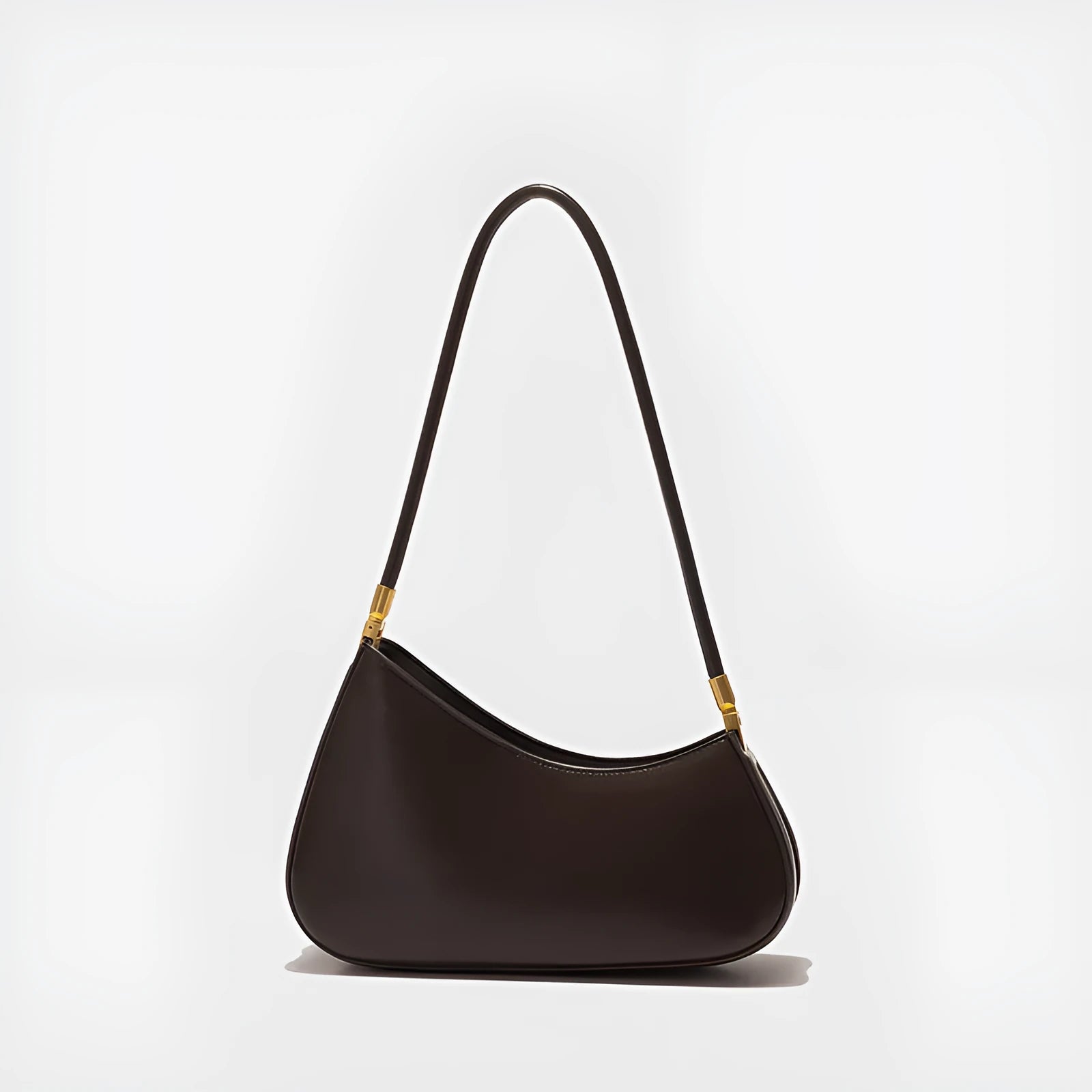 Women's oval PU leather underarm bag with shoulder strap in multiple colour options