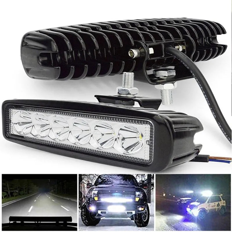 All-black car auxiliary spotlight with bracket mounting hardware for vehicle installation
