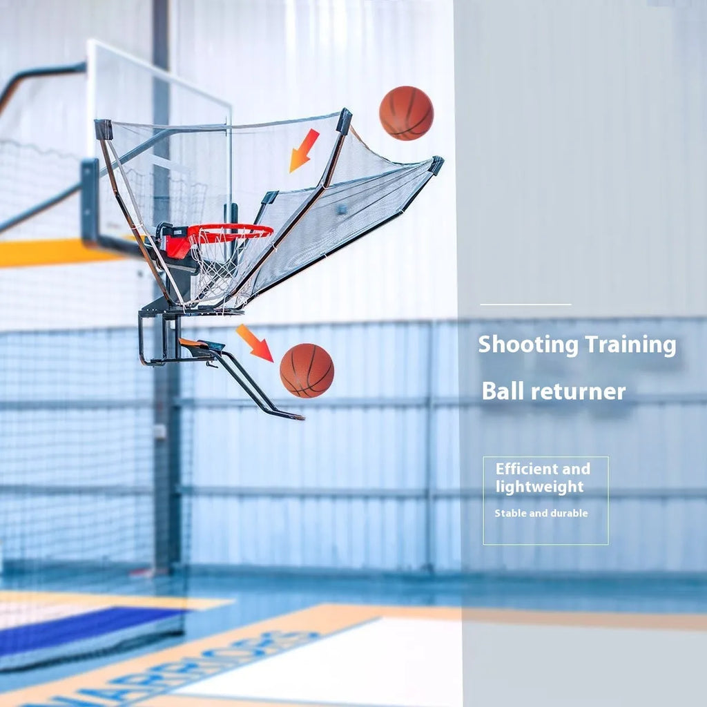 Continuous pitching automatic basketball ball return trainer with cowhide and iron construction