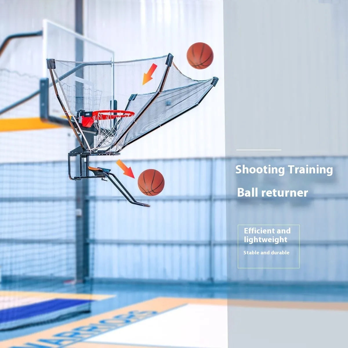 Continuous pitching automatic basketball ball return trainer with cowhide and iron construction