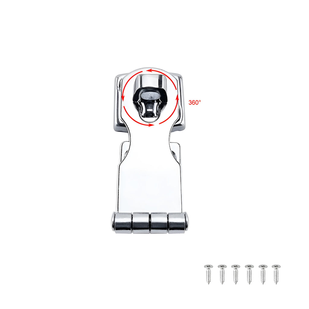 Silver 304 stainless steel hasp latch lock with bolt for drawer or cabinet.