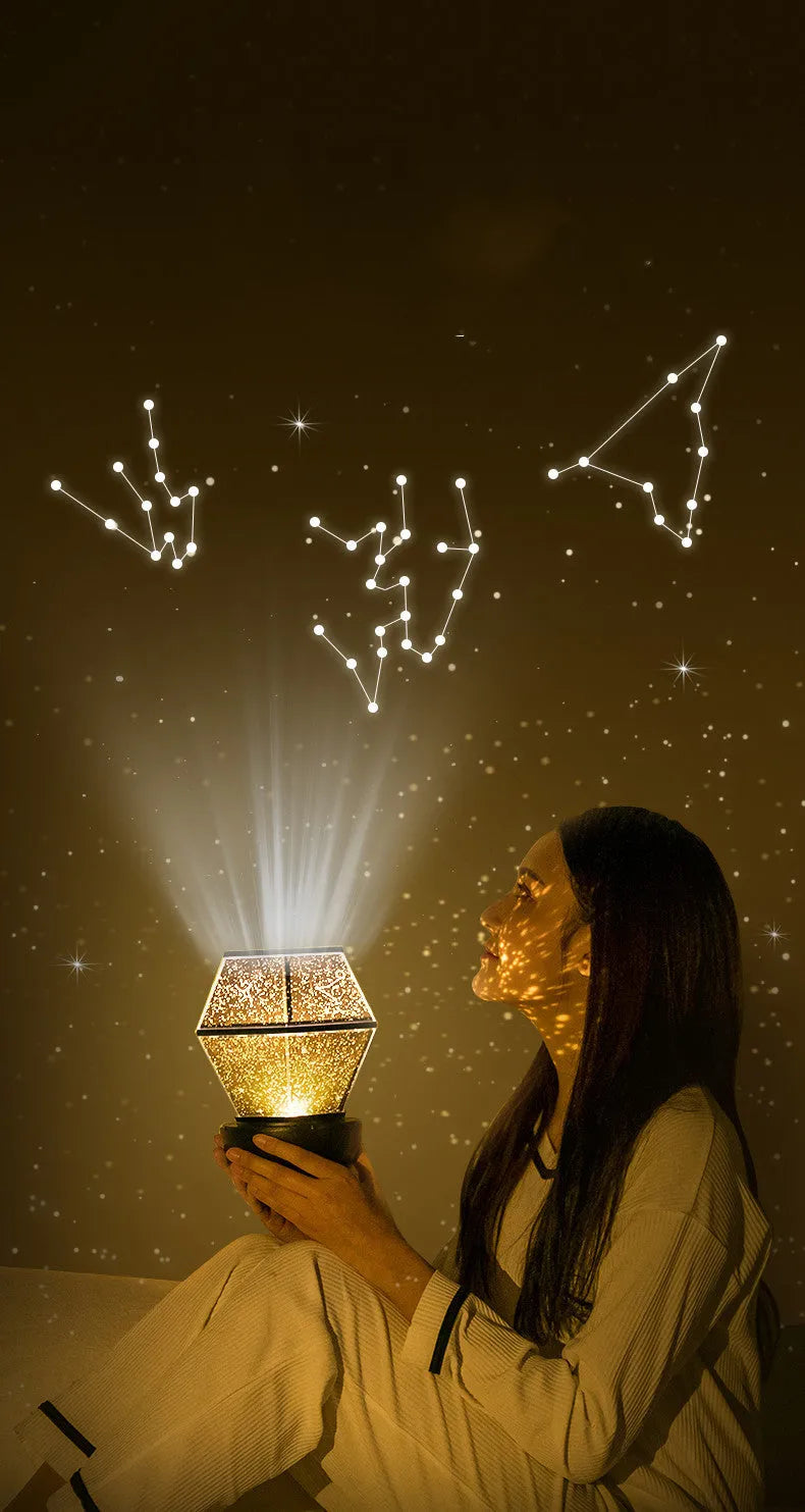 Children's rotating stars night light projecting dreamlike starlight with LED illumination
