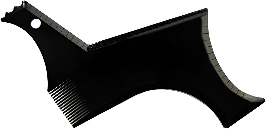 Beard styling comb ABS plastic shaping tool 20.5x10.5cm black transparent