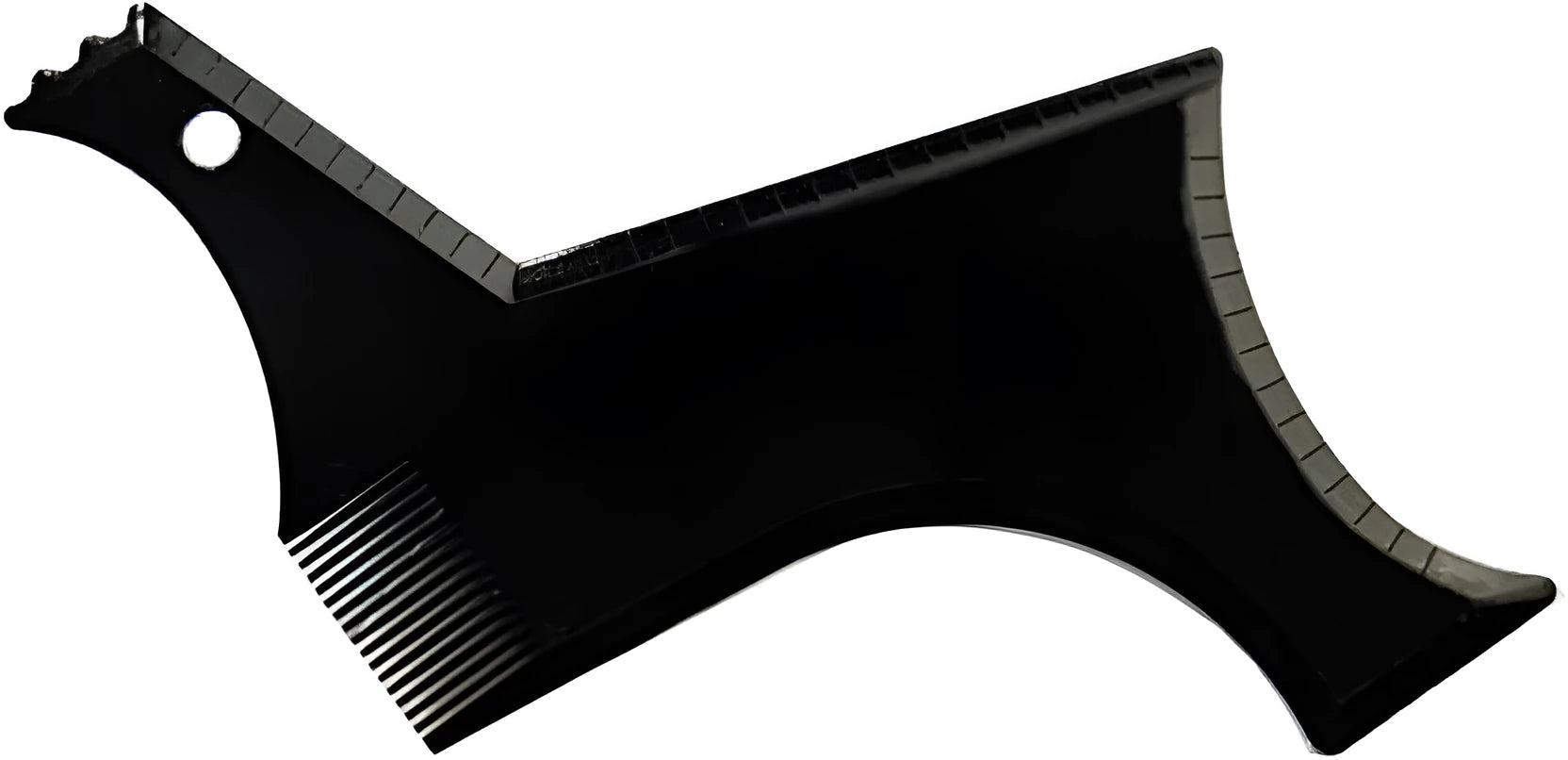 Beard styling comb ABS plastic shaping tool 20.5x10.5cm black transparent