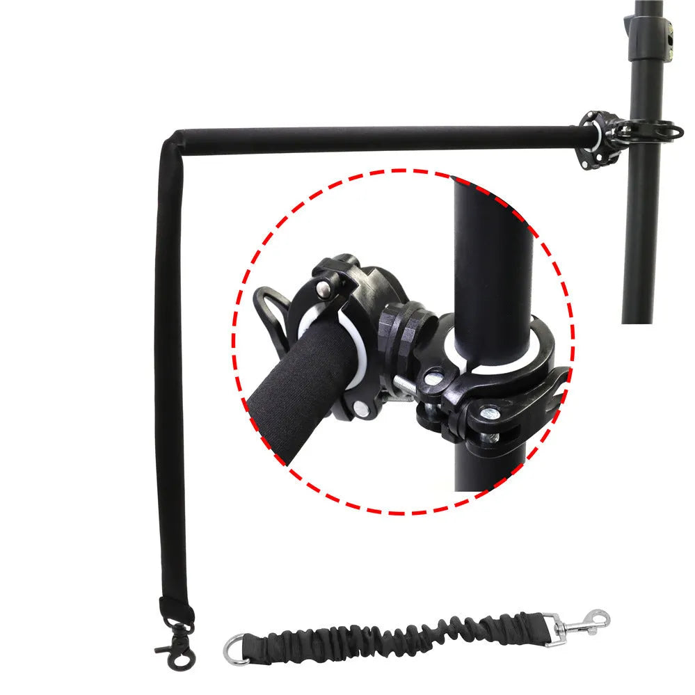 Black bicycle dog walker with detachable chain, 24 inch size, dual disc brakes