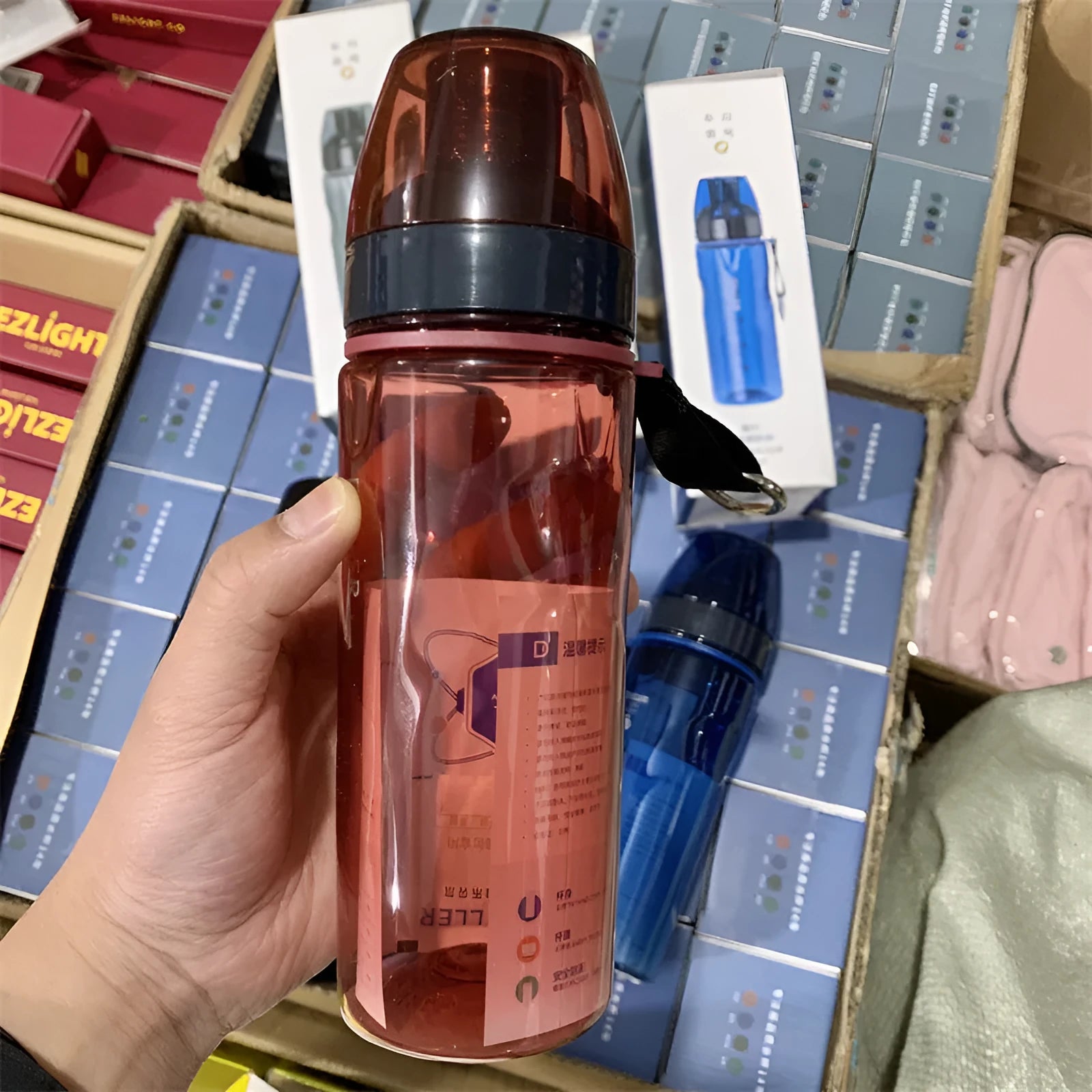 Food grade portable sports water cup with tea compartment in Chinese style ceramic design