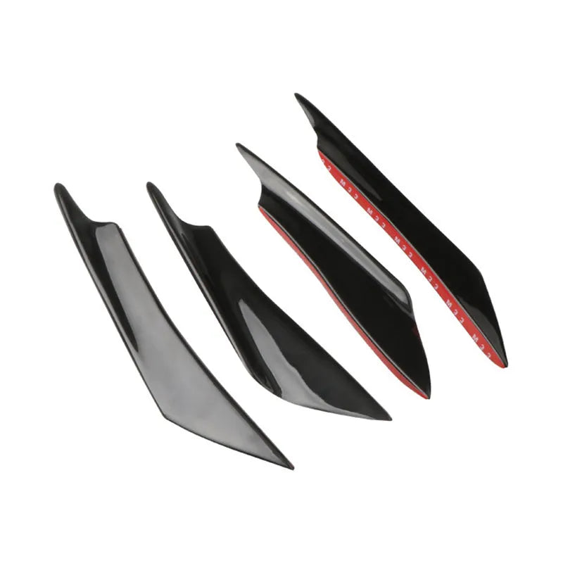 Carbon fibre automotive bumper blade kit with four ABS plastic air spoilers for vehicle modification