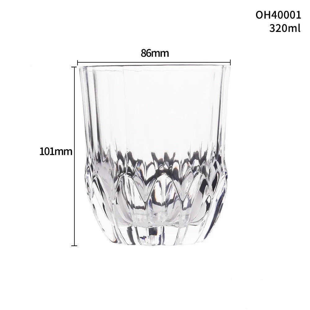 Clear crystal whiskey shot glass with thick heavy base, shown in selected colour style