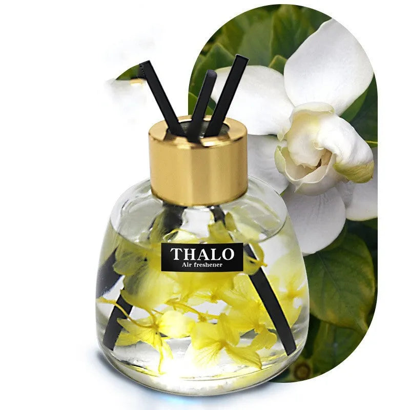 Glass bottle car fragrance ornament for loose incense in choice of six scents.