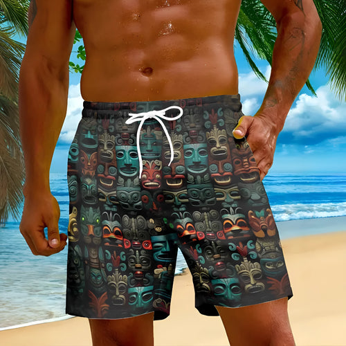 2025 summer men's casual shorts in breathable polyester, simple style, available in multiple colours