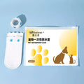 A pack of 20 white disposable waterproof shoe covers for dogs on a non-slip sole, S and M sizes.