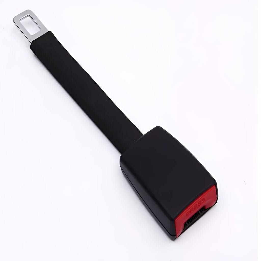 Black car seat belt extender 250mm length model 805 with steel buckle and polyester webbing